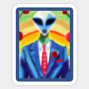 Gentleman Alien Sticker